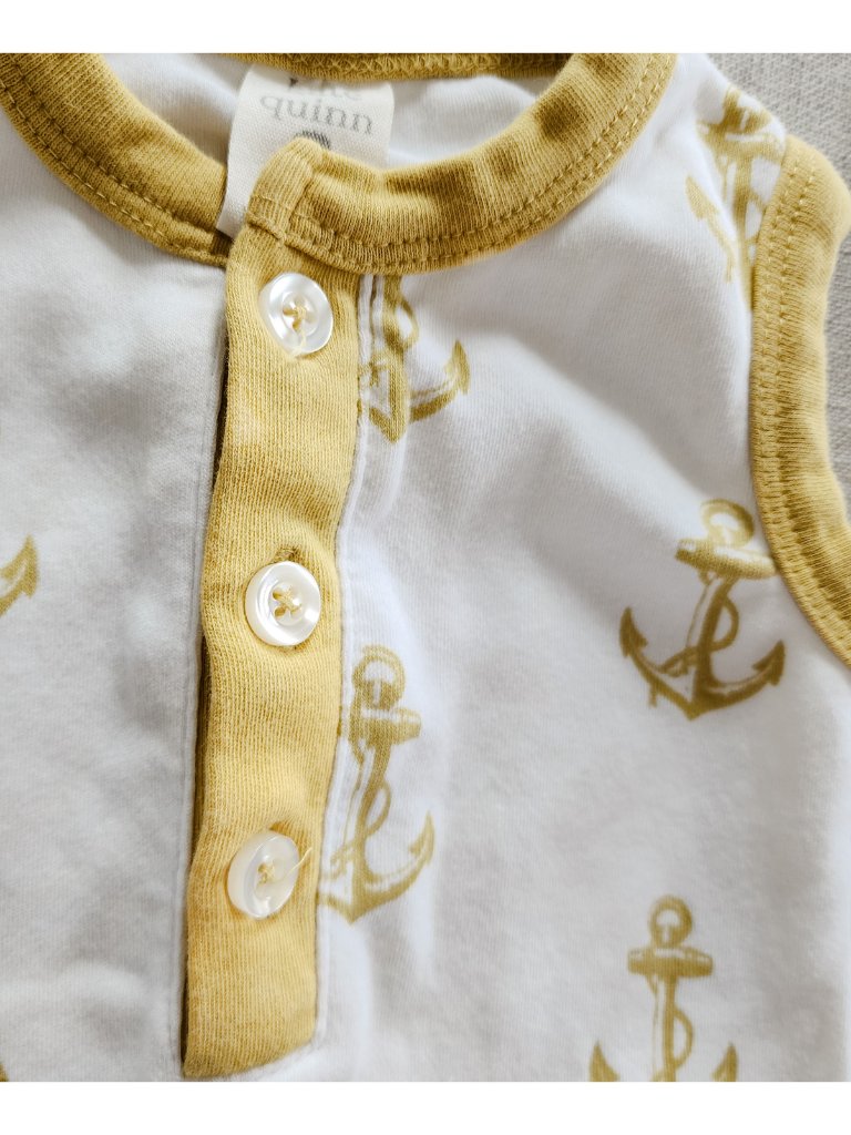 Kate Quinn Anchor Set Sleeveless Bodysuit, Panda Pants And Bandana Bib 3-6 Month — image 7 of 8